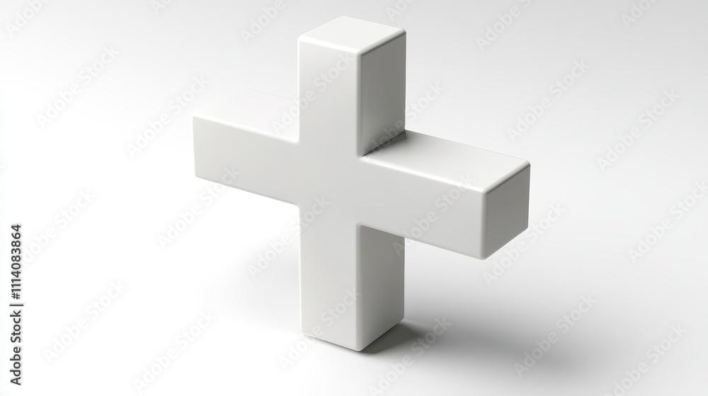 Obraz premium white cross mark 3d render icon isolated on transparent background cutout