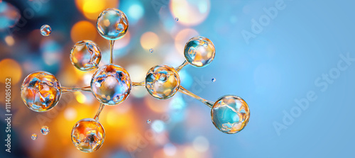 Foto Molecules 3D background