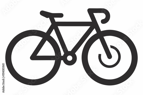 Bicycle silhouette vector, on white background