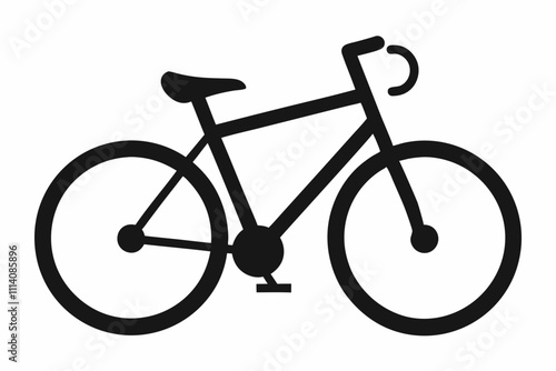 Bicycle silhouette vector, on white background