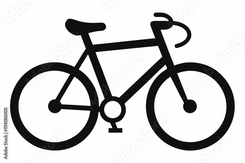 Bicycle silhouette vector, on white background