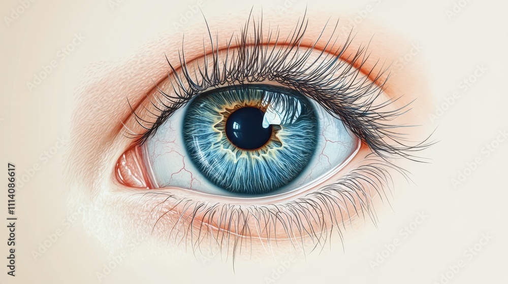 Detailed blue human eye illustration Detailed blue human eye illustration