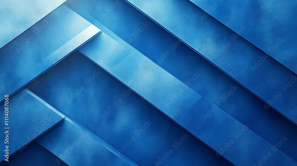 Fototapeta premium Abstract blue geometric shapes combination creative art background