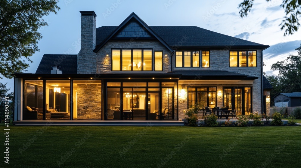 Modern House with Warm Lights Modern House with Warm Lights