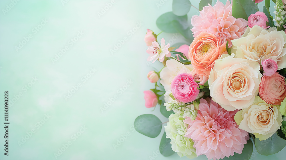 Antique floral design with muted pinks Antique floral design with muted pinks