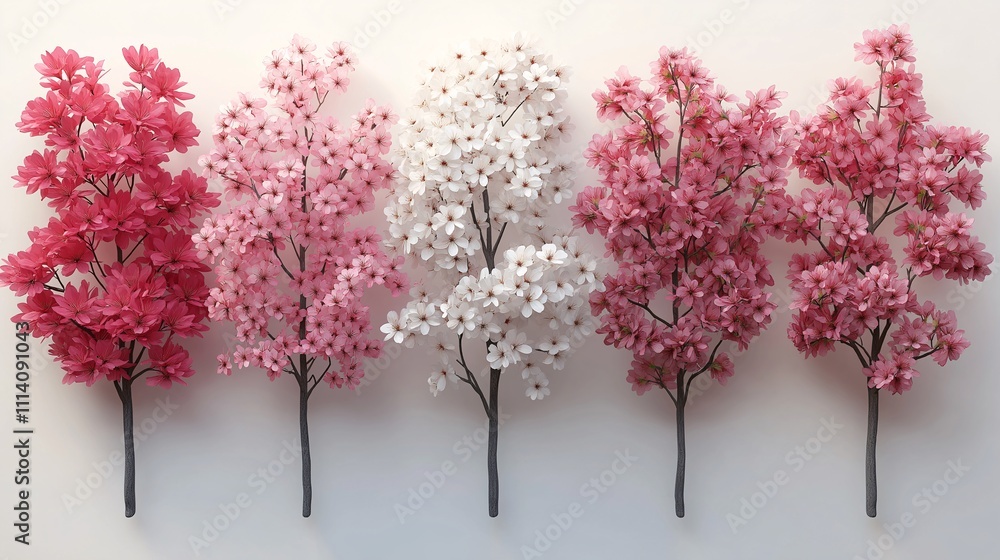 Obraz premium Cherry Blossom Sakura flowers with a clear white background
