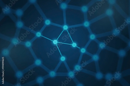 Complex web of interconnected nodes and lines forming a neural network illustration. Visual representation of artificial intelligence and machine learning concepts.