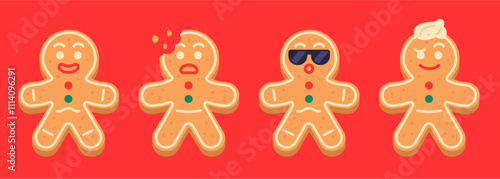 Festive Gingerbread Characters – Christmas Cookie Illustration