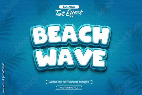 Beach wave editable text effect