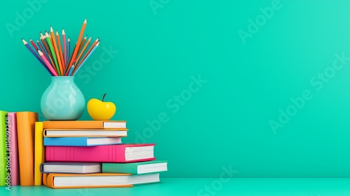 Wallpaper Mural This minimalist setup features a blank wall, a vase with branches, and a stack of books. Torontodigital.ca