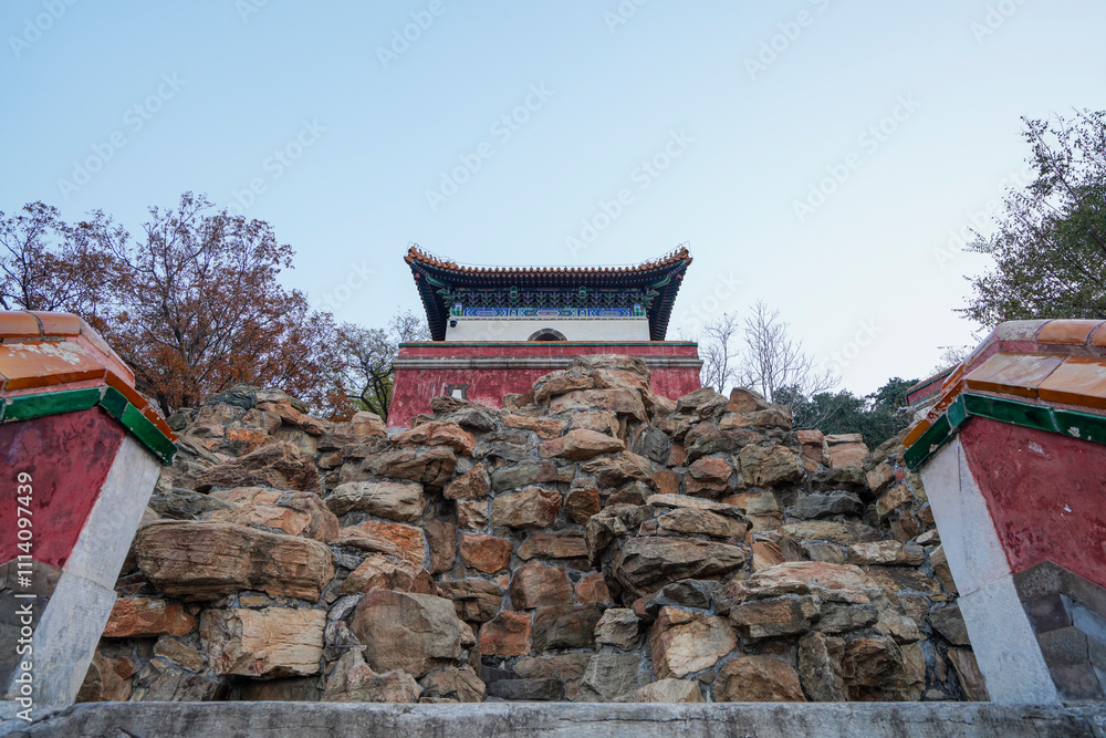 Tibetan architecture in the Four Great Regions of Summer Palace in Beijing.