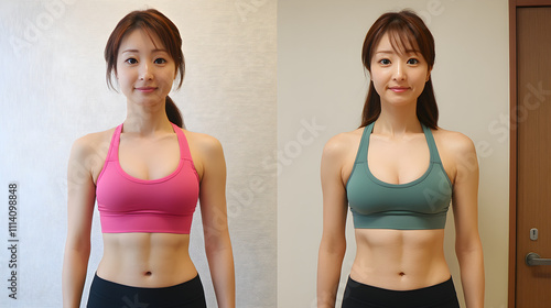 Before & After Fitness Transformation Woman's Abs, Weight Loss