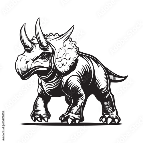 Triceratops Dinosaur Vector Image isolated on white background