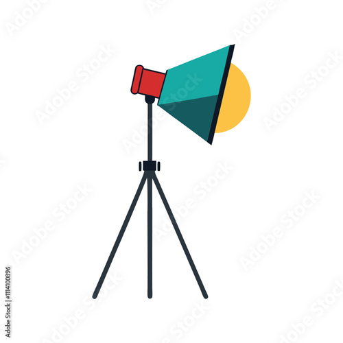 Studio Flash Silhouette Vector Design Professional Photography Equipment, Camera Gear, and Lighting Tools