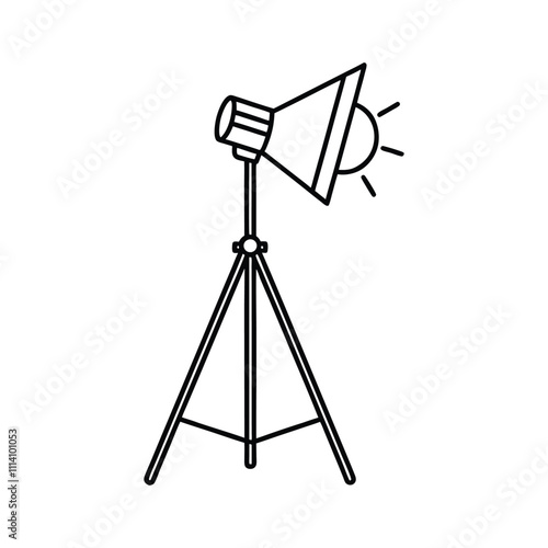 Studio Flash Silhouette Vector Design Professional Photography Equipment, Camera Gear, and Lighting Tools photo