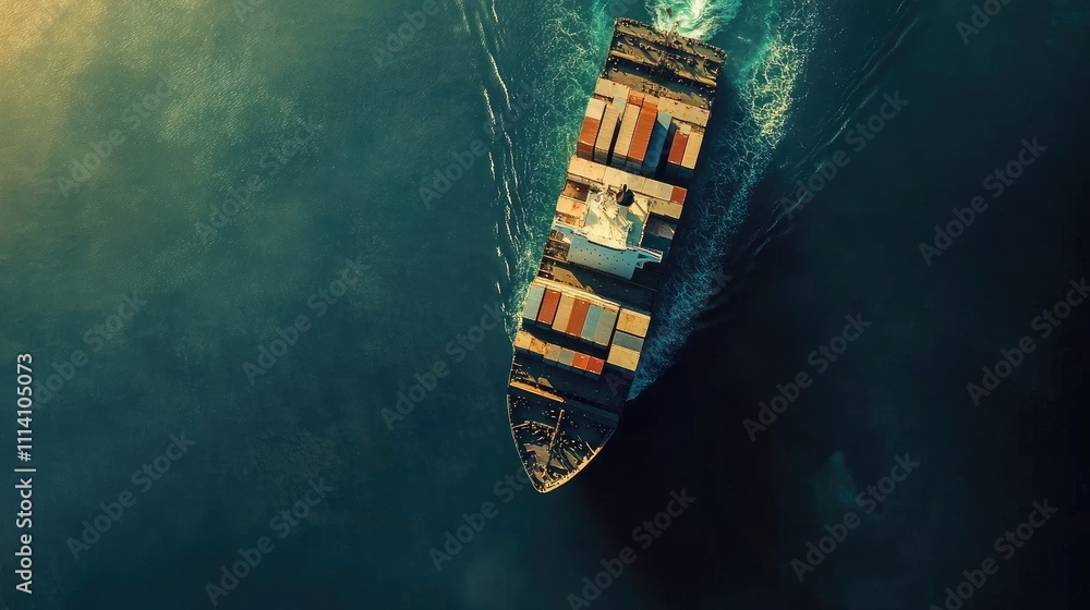 container ship in import export and business logistic.By crane ,Trade Port , Shipping.cargo to harbor.Aerial view.Water transport.International.Shell Marine.Top view container ship in import export and business logistic.By crane ,Trade Port , Shipping.cargo to harbor.Aerial view.Water transport.International.Shell Marine.Top view