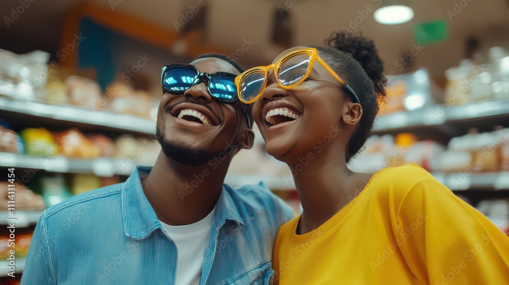 Joyful Friends Shopping Together in a Store Joyful Friends Shopping Together in a Store