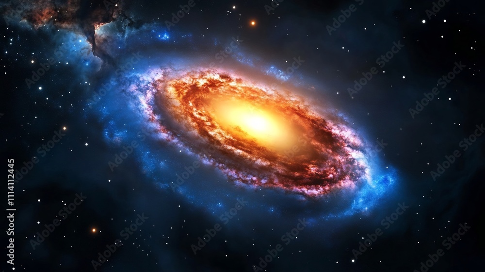 Fototapeta premium Vibrant Cosmic Dance:A Mesmerizing Galactic Nebula Illuminating the Mysteries of the Universe