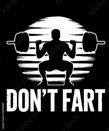 Don't fart funny gym illustration