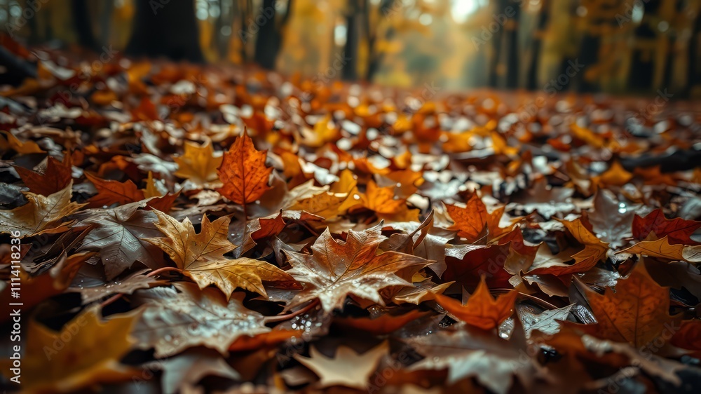 Autumn Leaves Closeup - Vibrant Forest Floor Autumn Leaves Closeup - Vibrant Forest Floor