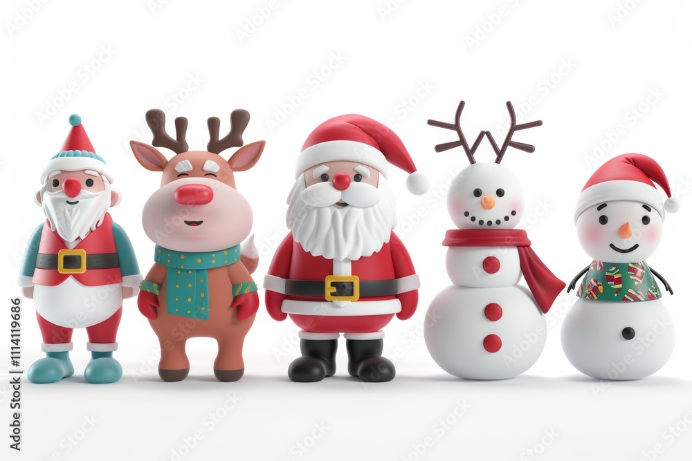 Festive cartoon christmas characters collection Festive cartoon christmas characters collection