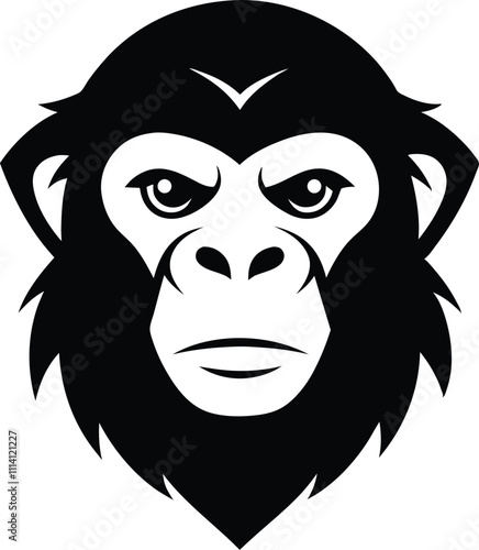 Head Chimpanzee Logo icon design illustration template