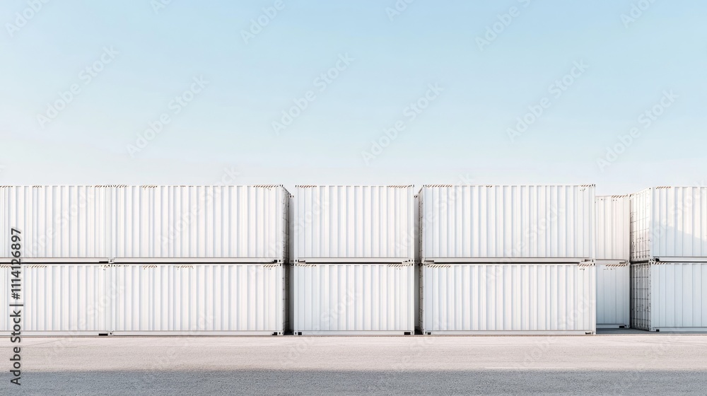 custom made wallpaper toronto digitalMinimalist view of stacked white cargo containers, clean lines and neutral tones, [cargo containers], [modern aesthetics]