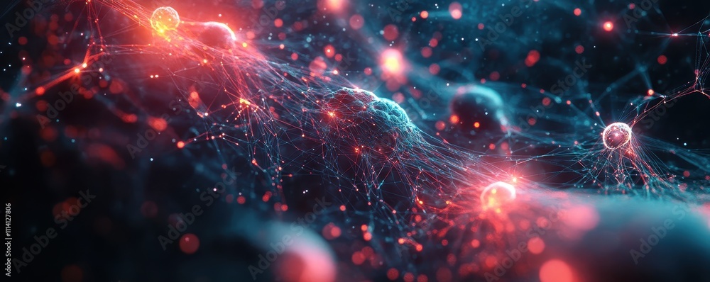 3D network connections with plexus design background. Generative AI 3D network connections with plexus design background. Generative AI