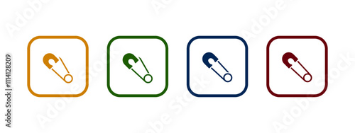 safety pin icon vector illustration. safety pin icon in different color design.