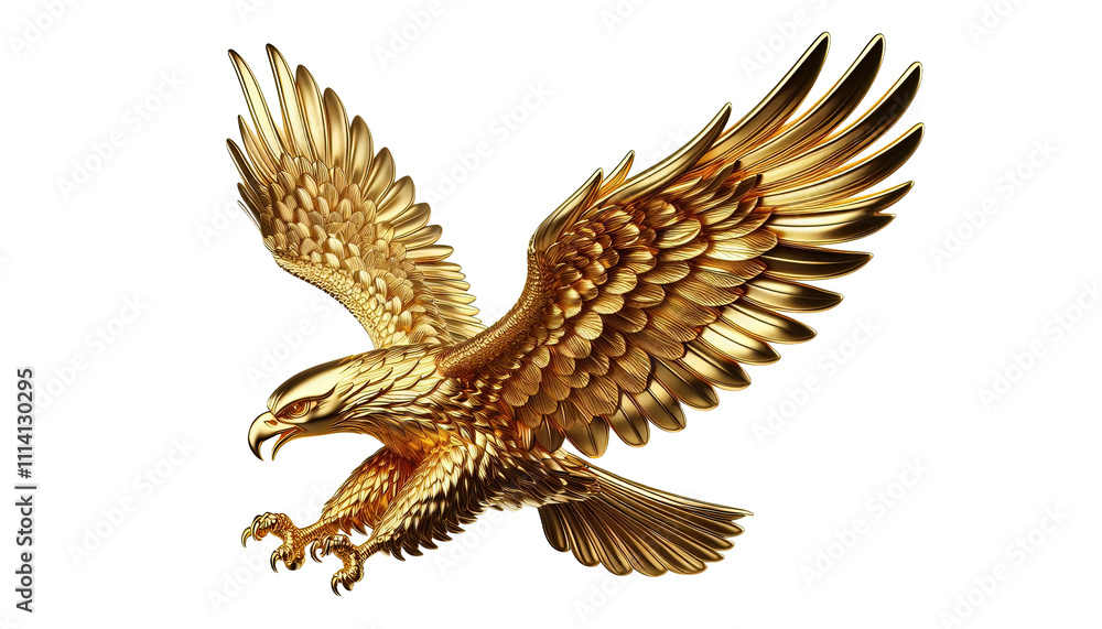 Fototapeta premium Flying Golden Bald Eagle Design