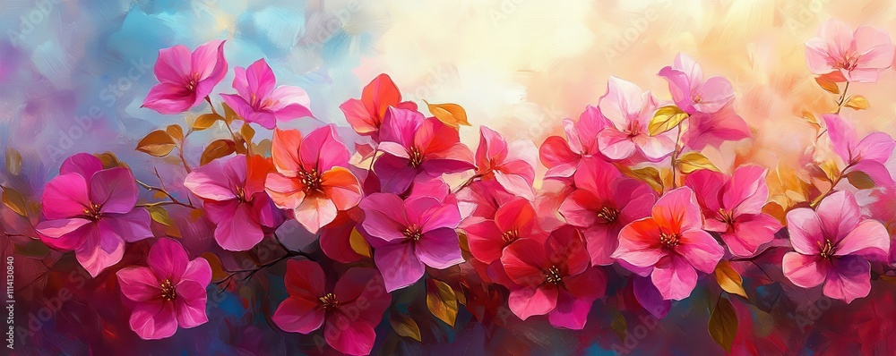Fototapeta premium Vibrant bougainvillea flowers in bloom