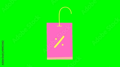 discount sign, icon animation green screen