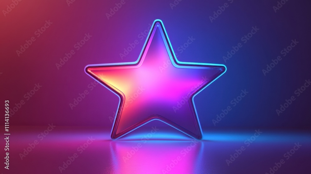 Star icon 3d purple blue illuminated. Star icon 3d purple blue illuminated.
