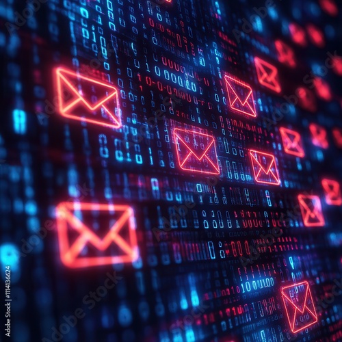 Digital representation of email communication in a cyber world.