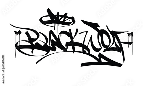 BLACK WOLF graffiti tag style design