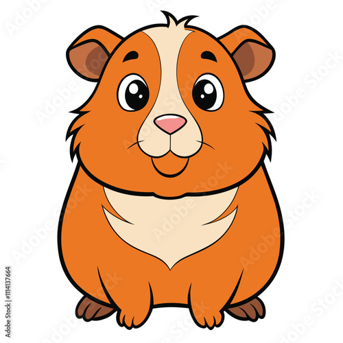 Guinea pig animal flat vector illustration on white background.