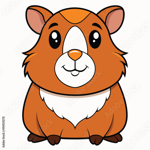 Guinea pig animal flat vector illustration on white background.