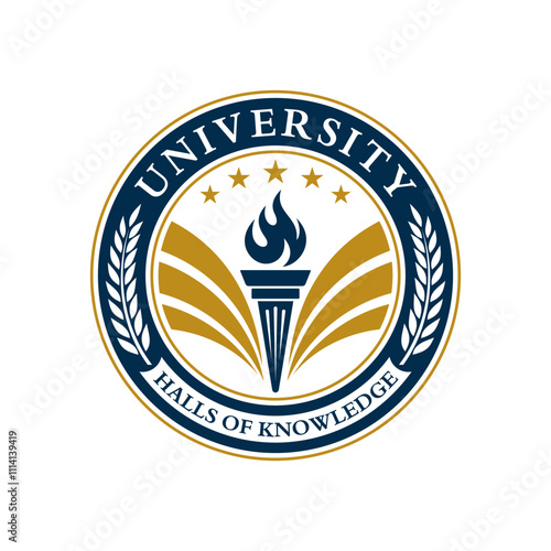 University and College School Crests and Logo Emblem Vector Template