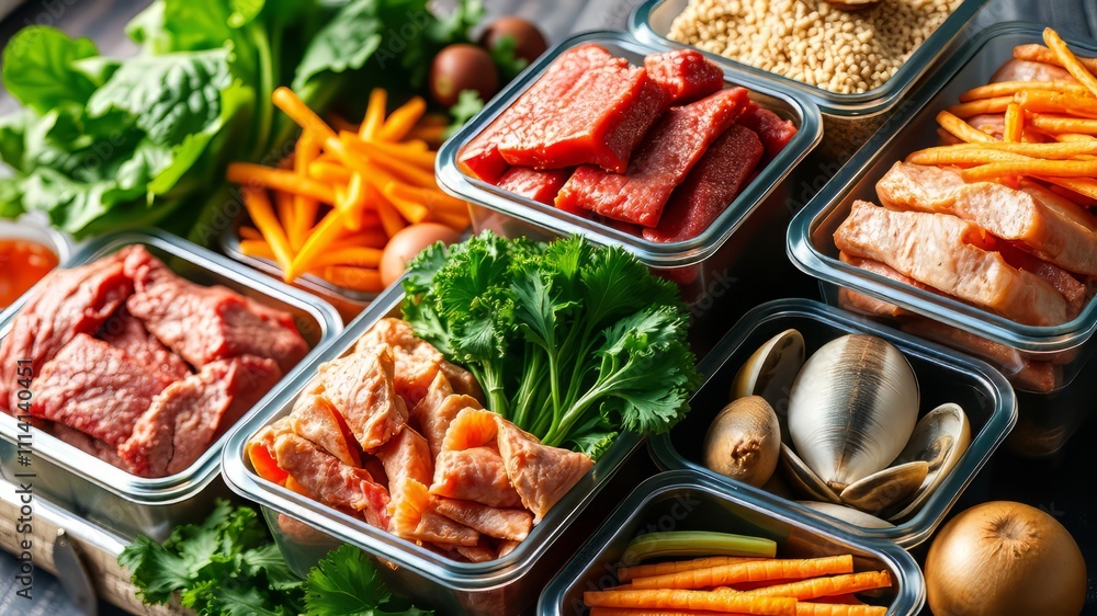 Vibrant Meal Prep with Fresh Vegetables and Wholesome Grains Vibrant Meal Prep with Fresh Vegetables and Wholesome Grains