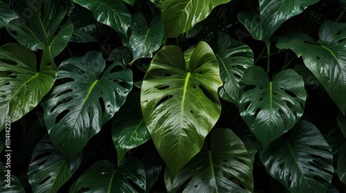 green leaves background. Genrative.ai 