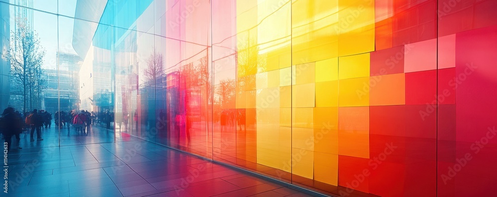Colorful Post-it Notes on a Glass Wall Colorful Post-it Notes on a Glass Wall