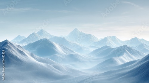 Beautiful shot of high white hilltops and mountains