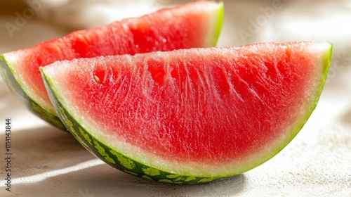 Fresh Watermelon Slice with Vibrant Red Pulp