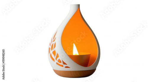 [Traditional tealight orange candle with wick and wax drip design] Candle Flame Details: Warm Glow Tealight Candle Lighting