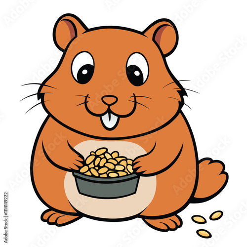 hamster vector illustration, cartoon clipart character, animal in flat style. Farm animals