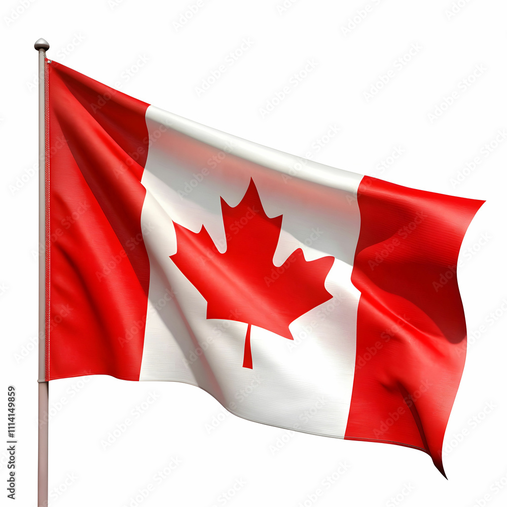 canada flag on white background canada flag on white background