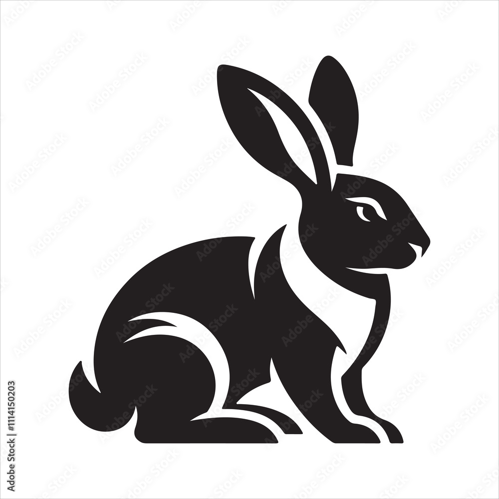 silhouette of a rabbit silhouette of a rabbit