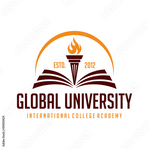 University college school badge logo design vector image. Education badge logo design