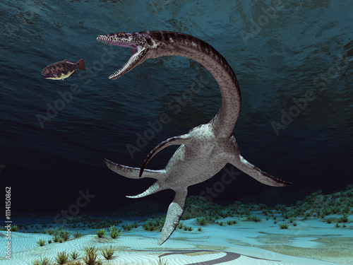 Plesiosaurus auf der Jagd