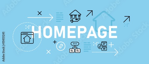 Home homepage website main page illustration header icon set graphic design flat